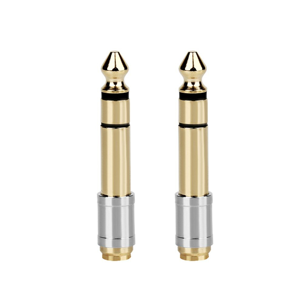 2Pcs 6.35Mm To 3.5Mm Converters 1/4 Inch Male 1/8 Inch Female 6.35 To 3.5 Jack Headphone Audio Adapter Connector Plug Gold 6031739776090