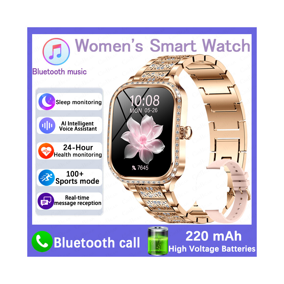 ( Mesh Belt) Smart Watch Display Heart Rate Blood Oxygen Monitoring Bluetooth Call Smartwatch Golden 6900890400567