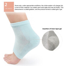 (Black) (Light blue) Heel Anti Crack Sleeve With Gel Moisturizer For Overnight Treatment - Gray Half Socks