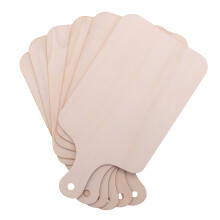6 Pieces Christmas Wooden Cutting Board with Handle Unfinished Wood Paddle Rectangle Chopping Board Tray Cutouts