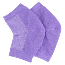 (Black) (Purple) Heel Anti Crack Sleeve With Gel Moisturizer For Overnight Treatment - Gray Half Socks