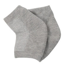 (Purple) (Gray) Heel Anti Crack Sleeve With Gel Moisturizer For Overnight Treatment - Gray Half Socks