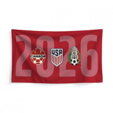 (90×150cm, Four buttons) 2026 FIFA World Cup Official Commemorative Flag Fan Collectible Cheering Banner Standard Size