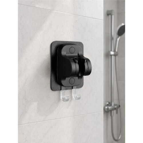 Black Shower Head Holder, Wall Mount Bracket, Universal Bathroom Mount 1