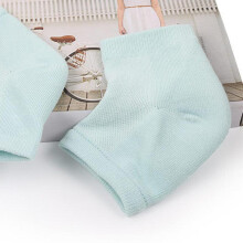 (Apricot) (Blue) Heel Anti Crack Sleeve With Gel Moisturizer For Overnight Treatment - Gray Half Socks