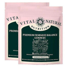 (2Bags) 1-3X Feminine Balance Gummies 60 Count Nutrition Gels & Chew