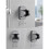Supporto per soffione doccia grigio argento e nero, staffa da parete 12x8x5,5 cm 1