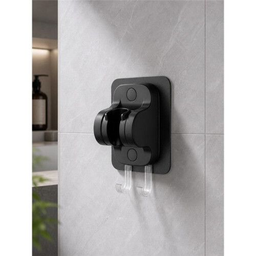 Black Shower Head Holder, Wall Mount Bracket, Universal Bathroom Mount