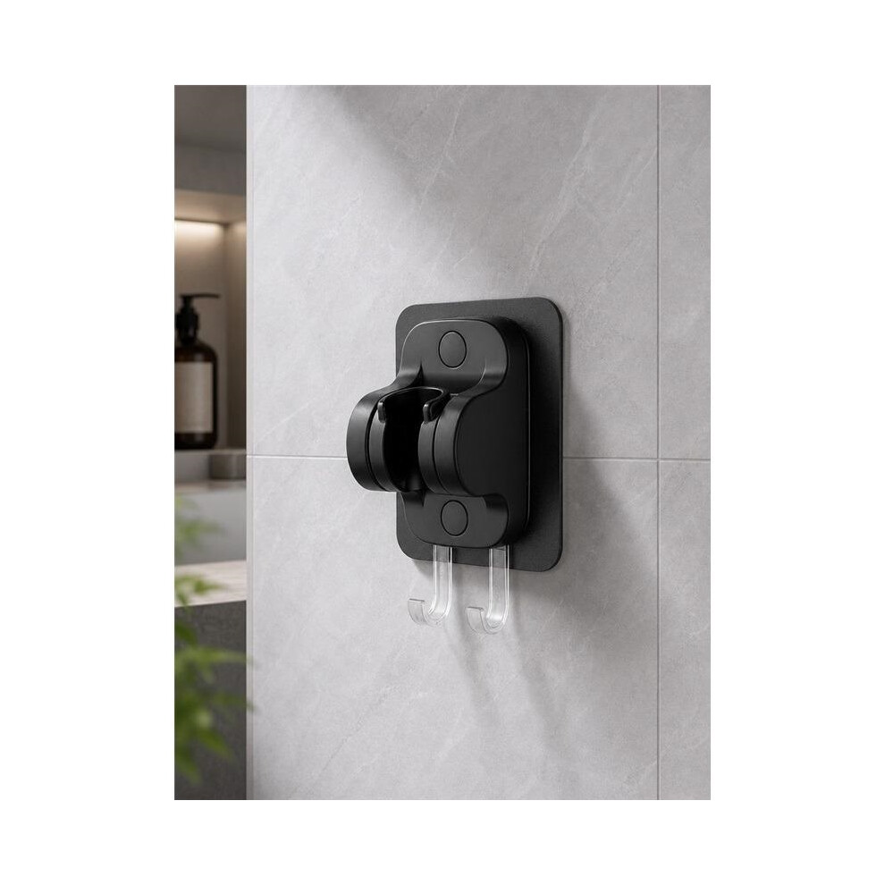 Black Shower Head Holder, Wall Mount Bracket, Universal Bathroom Mount 8582495010723