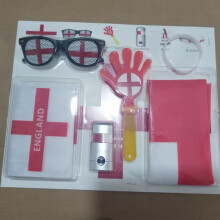 (2) World Cup Fan Pack: National flag, sunglasses, clappers, face paint, cheering accessories and party supplies