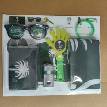 (7) World Cup Fan Pack: National flag, sunglasses, clappers, face paint, cheering accessories and party supplies