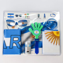 (4) World Cup Fan Pack: National flag, sunglasses, clappers, face paint, cheering accessories and party supplies