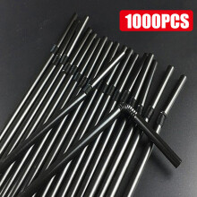 (Black, 1000) 50-1000 stücke Multi-farbe Trinkhalme Milch Tee Bar Party Hochzeit Küche Home Zubehör Getränke Strohhalme
