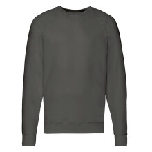 (XXL, Light Graphite) Fruit of the Loom Mens Lightweight Raglan Jumper