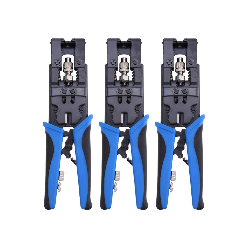 3Pc Durable Coax Compression Crimper Tool Bnc/Rca/F Crimp Connector Rg59/58/6 Cable Wire Cutter Crimping Plier 6034013926310