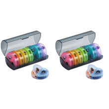 2X Täglicher Tabletten Organizer (Zweimal Am Tag) - Wöchentliche AM/PM Pillen Dose, 7 Tage Pillen Dose (Graue Box)