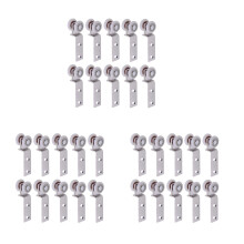 30Pcs Bend Pipe Metal Bearing Pulley Block with Two Plastic Wheel for Sliding Door Window Cabinet