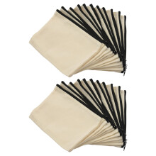 24 Pack Canvas Zipper Bags, Blank DIY  Pouches for Travel Cosmetic Makeup Bags, Pencil Case, Party Gift Bags