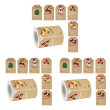 3X Christmas Tags Stickers, Christmas Gift Tags Stickers, 250Pcs/Roll Christmas Gift Tags,6 Style