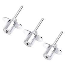 3X Diametre de La Tete de Cylindre de 19mm D'Argent Metallique pour Tiroir Serrure de Piston avec 2 Cles
