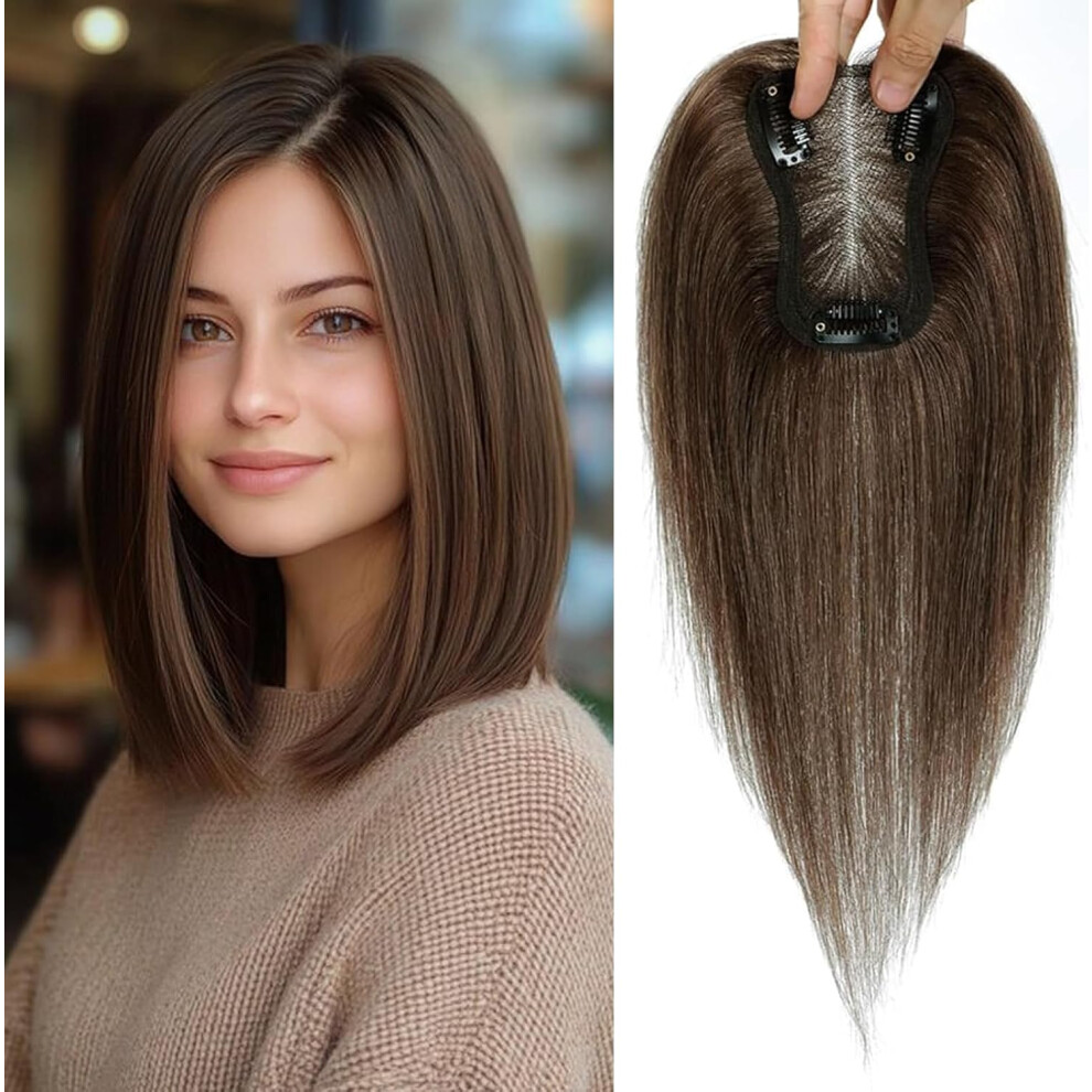 Unisex Brown,Not,Specified (Medium Brown) Hair Toppers For Women 10 Inch Hairpieces No Bangs Hairline Topper Wiglets Hairpieces For Thinning Hair Swiss Base Omber Blon