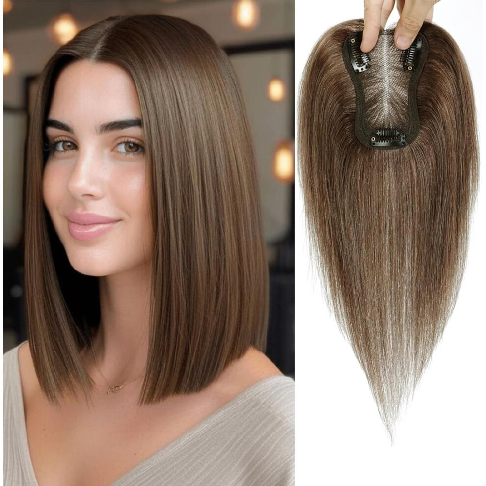 Unisex Red,Brown,Not,Specified (Medium Auburn Brown) Hair Toppers For Women 10 Inch Hairpieces No Bangs Hairline Topper Wiglets Hairpieces For Thinning Hair Swiss Base Omber Blon