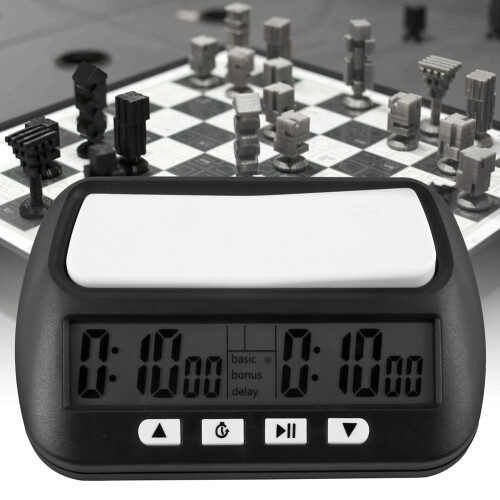 2X Chess Clock, Digital Chess Timer & Game Timer, 3-In-1 Multipurpose Portable Professional Clock Black 2