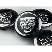 (Black ) Set of 4 Jaguar alloy wheel centre caps 59mm