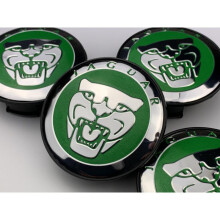 (Green) Set of 4 Jaguar alloy wheel centre caps 59mm