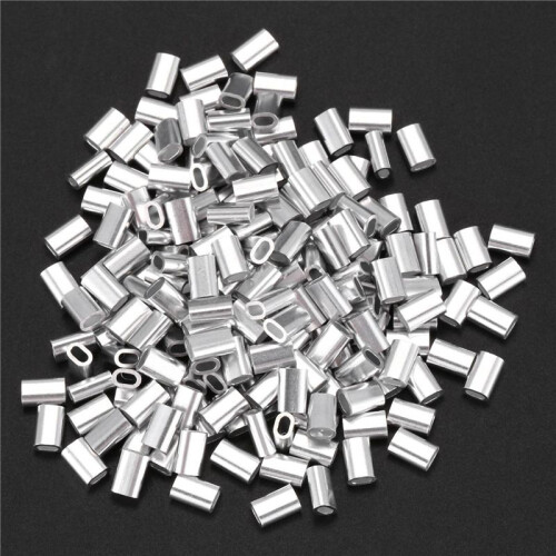 M1.5 Drahtseil AluminiumhüLse Kabelbinder Crimp Drahtseilfutter Aluminiummantel 2000 Stück 1