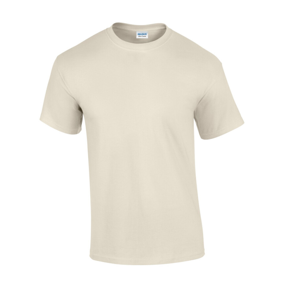 Gildan (Xl, Natural) Mens Ultra Cotton T-Shirt Multicoloured