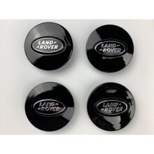 (Full Glossy Black Land Rover Caps) Sets of 4 Land Rover alloy wheel caps 63mm S