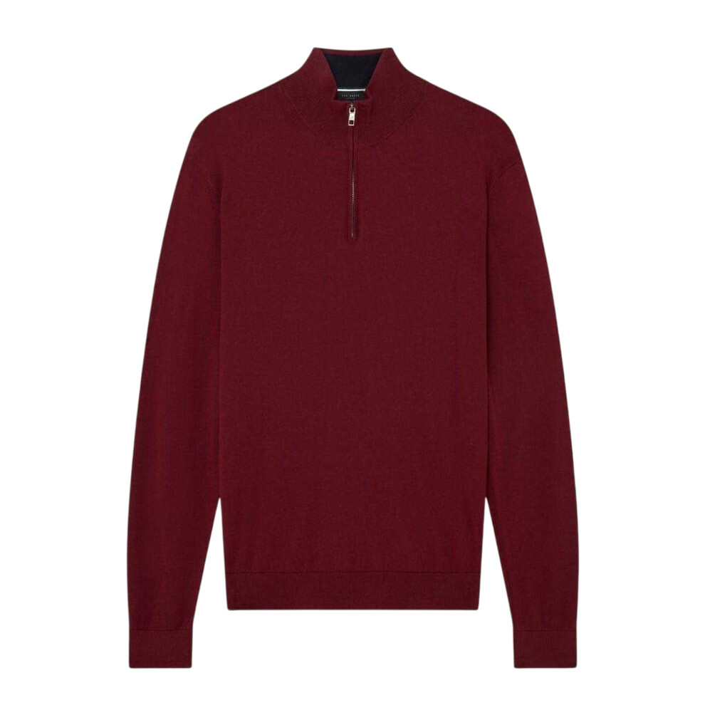 Ted Baker (L, Oxblood) Mens Merino Wool Pullover Multicoloured