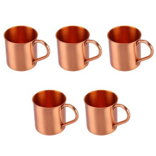 5X Sports Products Straight Cup Handle Cocktail Cup Pure Copper Mug