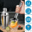5-Delad Cocktail Shaker Set Shaker Sil Jigger T-Mixing Spoon Muddler Bartender Kit Rostfritt Stål Bar Set 5