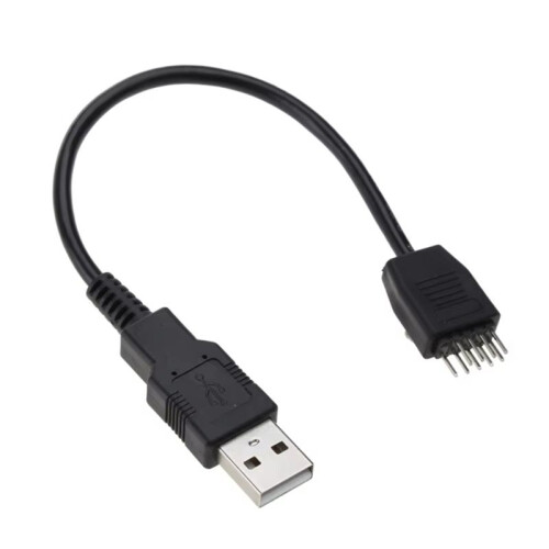 Cable USB de 9 Pines A USB, Conector USB 2.0 Tipo A Macho A Conector Macho de 9 Pines para Placa Base.