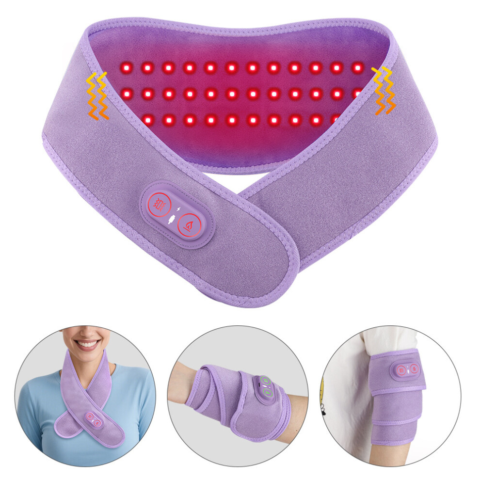 Stoyotu Neck Red Light Heating Strap With 36 Led Beads For Cervical Therapy Hot Compress Massage Neck Protection Purple 660Nm