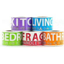 Moving House Labels - 250 Stickers, 5 Colors, 50 per Room compatible with Efficient Packing