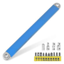 Offset Extension Wrench, 15 Inch Tight Reach Extension Wrench Set, Universal Zero Degree Ratchet Tool compatible with Tight Space