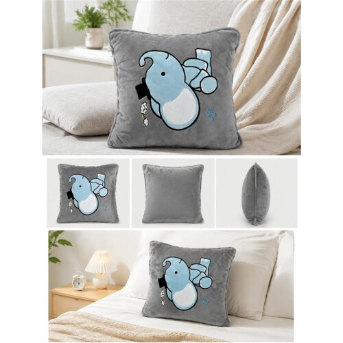Coussin-coussin éléphant gris clair 38x38cm, peluche