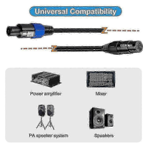 XLR Female Extension Cable with Speakon Connector compatible with Studio Use 2
