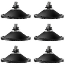 Lot de 6 petites ventouses, ventouses puissantes pour vitres, ventouses noires de 5,6 cm (2,2 pouces) avec vis.