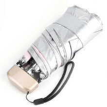 Mini draagbare anti-UV zon- en regenparaplu voor dames, 5-delige opvouwbare parasol