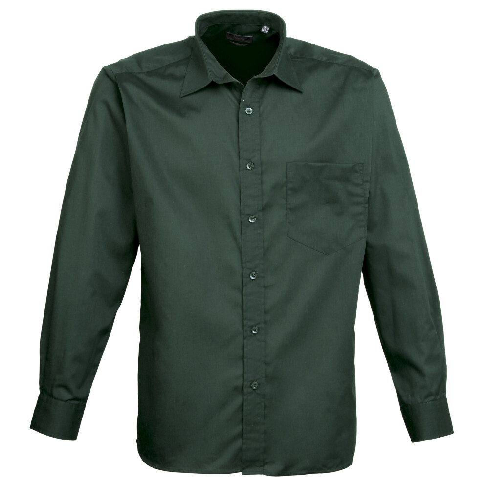Premier (15.5, Bottle) Mens Poplin Long-Sleeved Formal Shirt Multicoloured