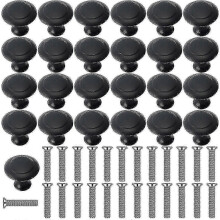 Lot de 25 poignées de meubles pour salle de bain, armoires, portes de commode (30 mm)