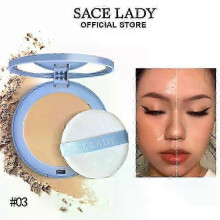 (A3) SACE LADY Face Setting Powder Full Coverage Cushion Pressed Powder Long Lasting Waterproof Concealer Makeup Cosmetics Make Up
