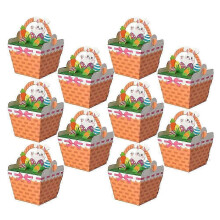 Boîte à popcorn de Pâques réutilisable, panier de Pâques pour décorations de fête de Pâques, 10 pièces, 10,50 x 6,00 x 6,00 cm