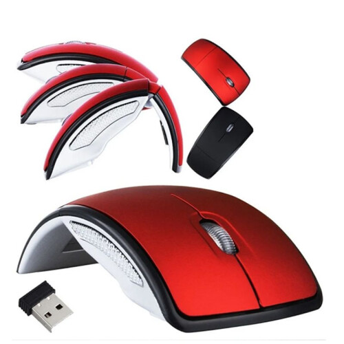 Arc 2.4G Wireless Folding Mouse Cordless Mice USB Foldable Receivers Games Computer Laptop Accessory Black 1