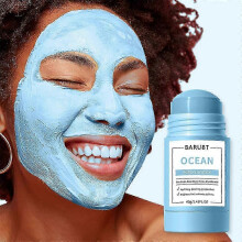 (Sea) Deep Cleansing Clay Mask for Face, Portable Facial Mask Stick, Poreless Purifying Mud Mask Blackhead Removal for Women Men