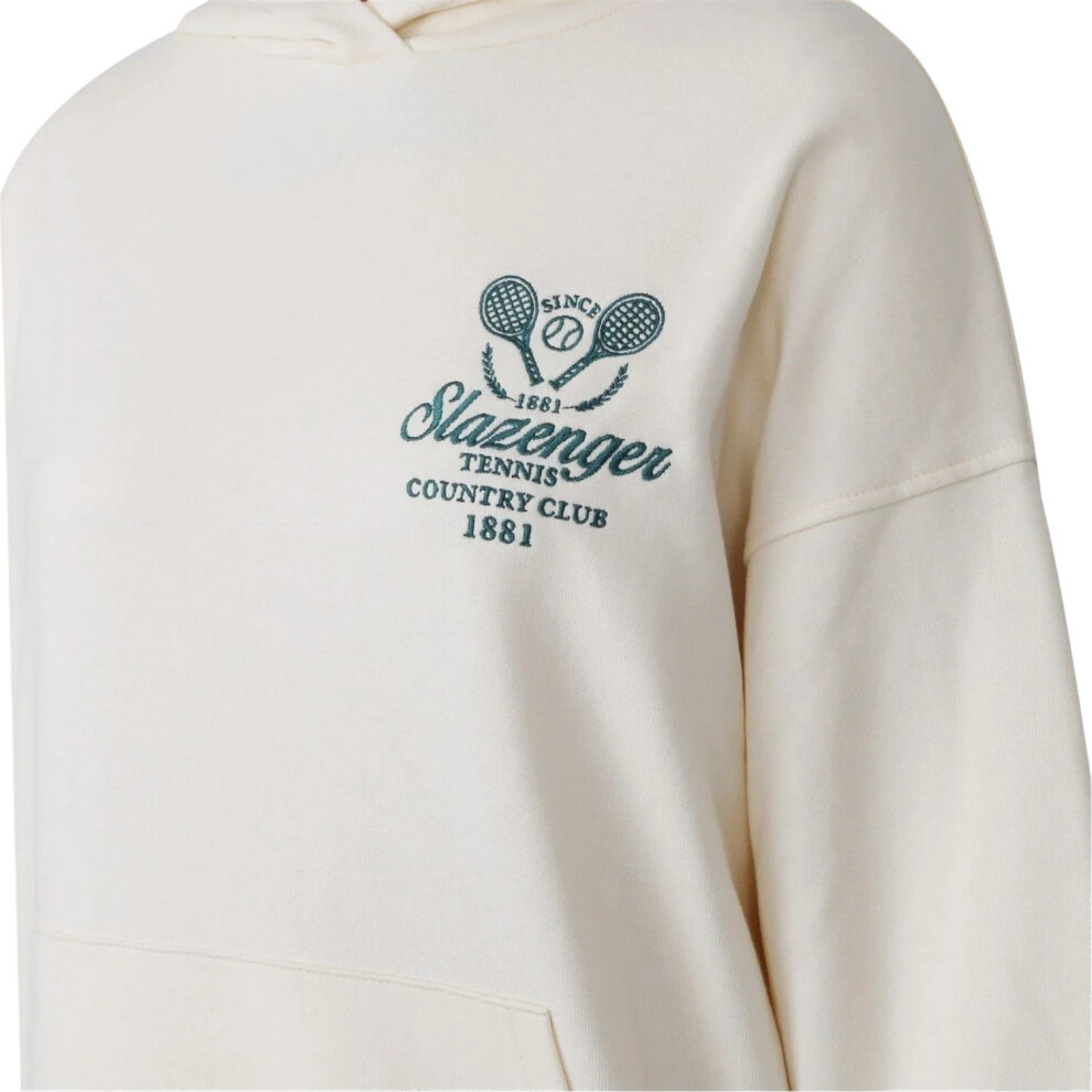 Slazenger (12 Uk, ) Womens/Ladies Logo Drop Shoulder Hoodie White